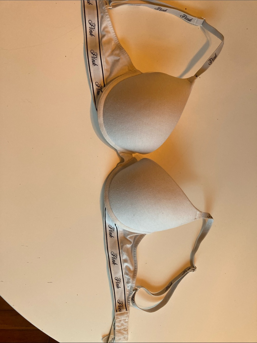 PINK Victoria's Secret Light Gray Padded T-Shirt Bra with Branded Band